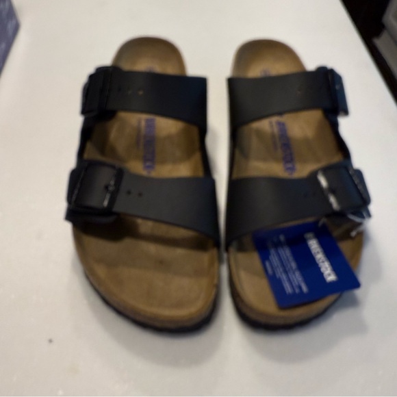 Birkenstock Arizona Soft Footbed Black Birko-Flor Sandals NEW Sz 10M EU 43 N - Picture 2 of 6